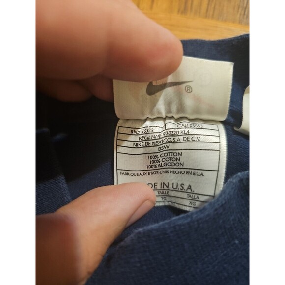 VTG 90s Nike Sweatshirt Men's XL Navy Blue High Neck Long Sleeve Swoosh - Picture 4 of 8